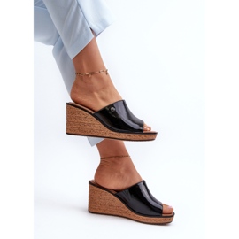 Chanclas Mujer Charol Cuña Sergio Leone KL213 Negro 6