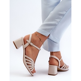 Sandalias Tacón Mujer Charol Sergio Leone SK880 Beige 5
