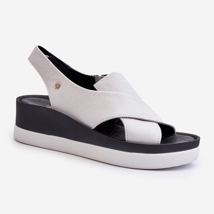 Zazoo 40256 Sandalias Cuña Piel, Blanco 1