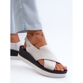 Zazoo 40256 Sandalias Cuña Piel, Blanco 5