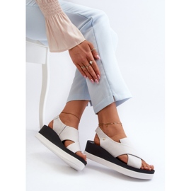 Zazoo 40256 Sandalias Cuña Piel, Blanco 7