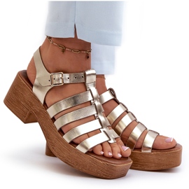 Zazoo 40410 Sandalias Mujer Piel Dorado 10
