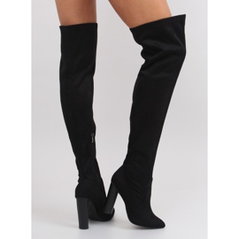 Botas altas de mujer con puntera almendrada negro 3
