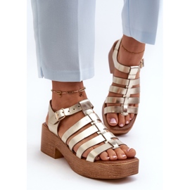 Zazoo 40410 Sandalias Mujer Piel Dorado 5