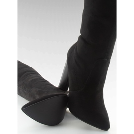 Botas altas de mujer con puntera almendrada negro 8
