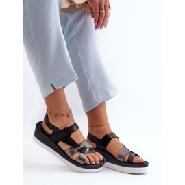 Zazoo 40397 Sandalias Mujer Piel con Plataforma, Negro 8