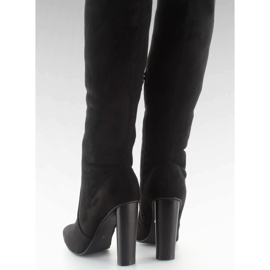 Botas altas de mujer con puntera almendrada negro 5