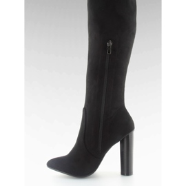 Botas altas de mujer con puntera almendrada negro 6