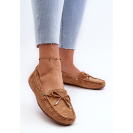 Mocasines de ante Camel Si Passione para mujer marrón 3