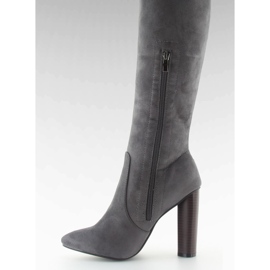 Botas altas de mujer con puntera almendrada gris 2