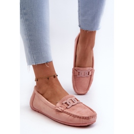 Mocasines de ante de moda para mujer rosa claro Rabell rosado 5