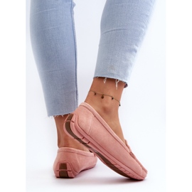 Mocasines de ante de moda para mujer rosa claro Rabell rosado 9