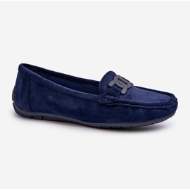 Mocasines de ante de moda para mujer azul marino Rabell 1