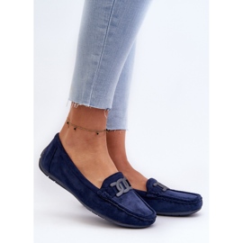 Mocasines de ante de moda para mujer azul marino Rabell 2