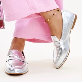Mocasines Nasia clásicos plateados plata 3
