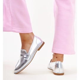 Mocasines Nasia clásicos plateados plata 5