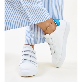 Zapatillas con velcro en blanco y azul de Samala 3
