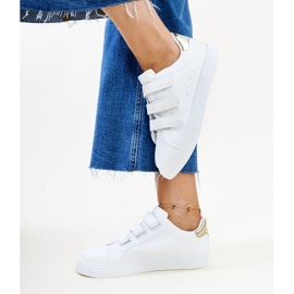Deportivas velcro Samala blancas y doradas blanco 2