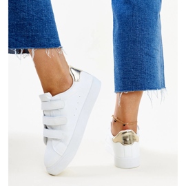 Deportivas velcro Samala blancas y doradas blanco 3