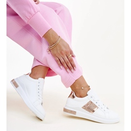 Deportivas Giulia blancas y rosas con pedrería blanco 1