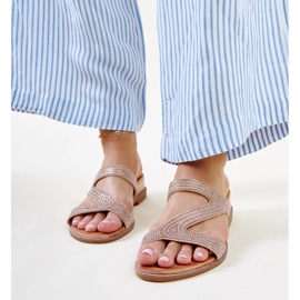 Pantuflas rosas con cuña baja de Asker rosado 2