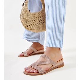 Pantuflas rosas con cuña baja de Asker rosado 3