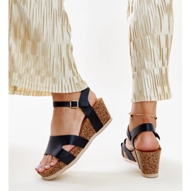 Sandalias cuña Gabera corcho negro 3
