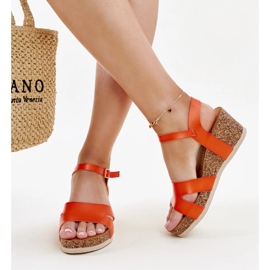 Sandalias cuña Gabera corcho naranja 3