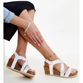 Sandalias cuña corcho blanco de Salman 1