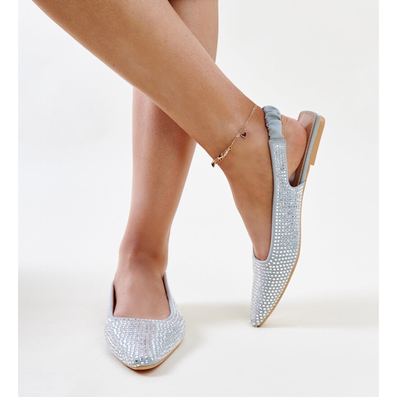 Sandalias de tacón abierto gris brillante de Nadiana 1