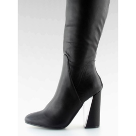 Botas mosqueteras con un excepcional tacón negro C75p negro 3