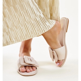 Chanclas beige con hebilla Ganema 5