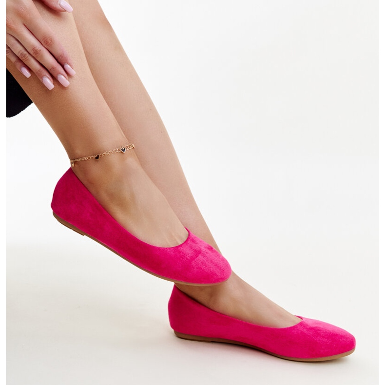 Bailarinas rosas confeccionadas en ante ecológico Jala. rosado 1