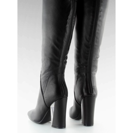 Botas mosqueteras con un excepcional tacón negro C75p negro 6
