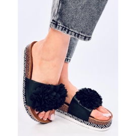 Pantuflas Flor Negra Sur negro 3