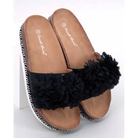 Pantuflas Flor Negra Sur negro 1
