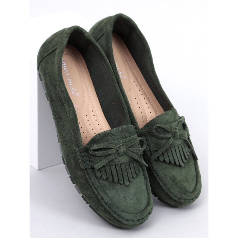 Mocasines Mouton de ante verde oliva 1