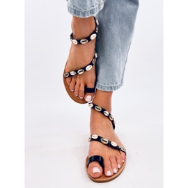 Chanclas Augello negras con conchas negro 2
