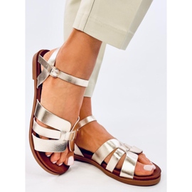 Sandalias planas mujer Manzo Oro dorado 4