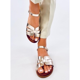 Sandalias planas mujer Manzo Oro dorado 2