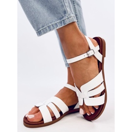 Manzo Sandalias planas de mujer Blanco 3