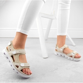 Sandalias mujer cómodas velcro beige Rieker 64074-60 17