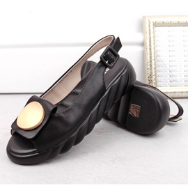 Sandalias mujer cómodas de piel con plataforma negra Artiker 52C1630 negro 5