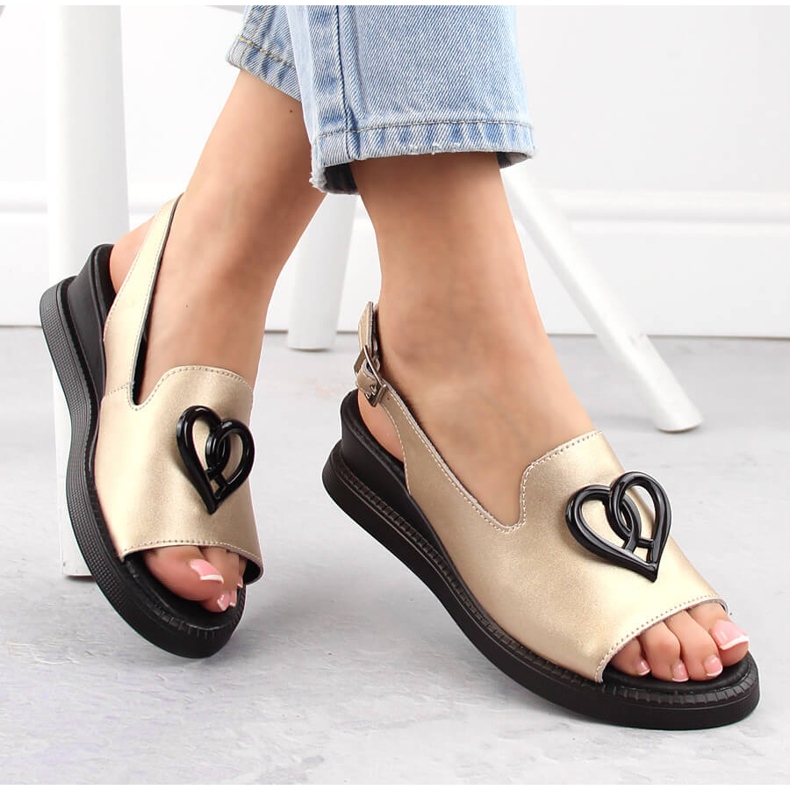 Sandalias cuña mujer en piel, dorado Filippo DS6069 1 Sandalias cuña mujer en piel, dorado Filippo DS6069 1