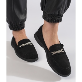 Mocasines mujer ante negro 1
