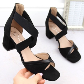 Sandalias de mujer con tacón y elásticos, negro Filippo DS6262 3