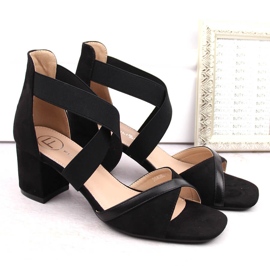 Sandalias de mujer con tacón y elásticos, negro Filippo DS6262 4