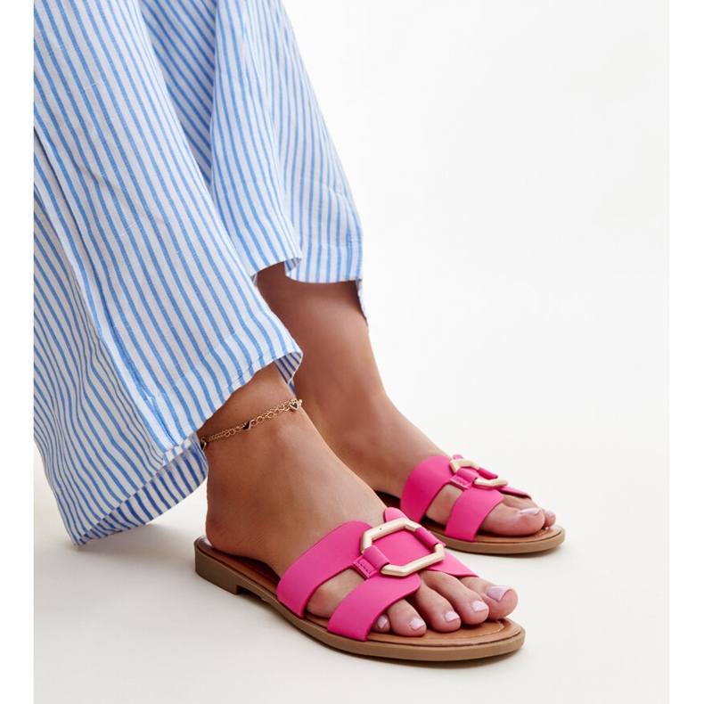 Chanclas rosa oscuro con hebilla de Isana rosado 1 Chanclas rosa oscuro con hebilla de Isana rosado 1