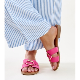 Chanclas rosa oscuro con hebilla de Isana rosado 4
