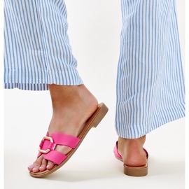 Chanclas rosa oscuro con hebilla de Isana rosado 5